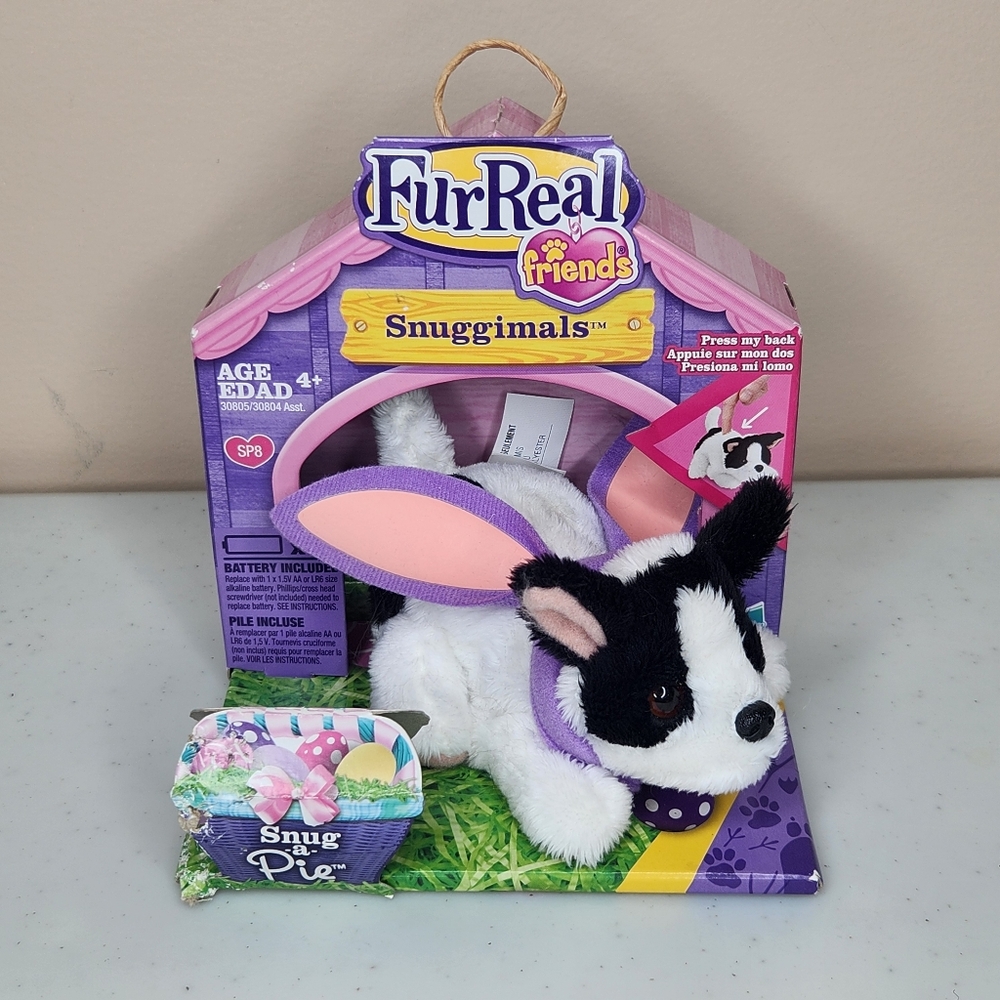 FurReal Friends Snuggimals Black and White Dog "Snug a Pie"